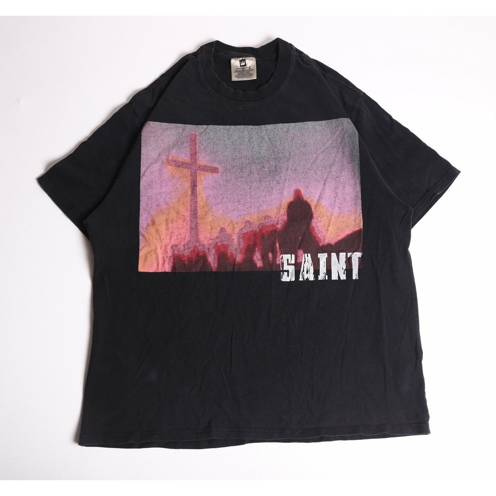 Vintage Winterland Saint Michael Cho Cross Blood Moon Graphic T-Shirt Black XL